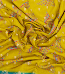 Lemon Yellow Printed Synthetics Dola With Zari Butta & Zari Border -BL5222