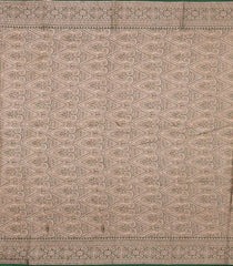 Olive & Sage Green  Printed Chanderi Cotton Saree With Zari Border-CC1474
