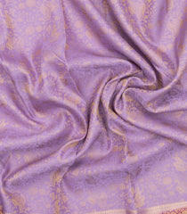 Lavender Woven Blended Viscose Saree With Floral Zari Motifs-BL6091