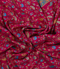 Magenta Printed Synthetics Dola Satin Saree With Paisley Motifs-BL5162