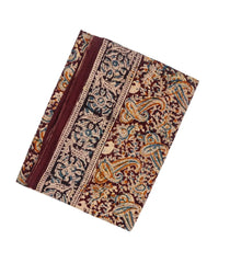 Maroon Woven Kalamkari Cotton Saree With Printed Mango Motifs