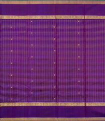 Purple Handloom Kanchipuram Silk Saree With Checks & Buttas-KA15715