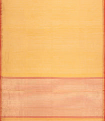 Yellow Handloom Maheswari Silk Cotton Saree With Zari Stripes-SC4850