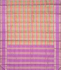 Multi Colour Handloom Korvai Kanchipuram Silk Saree With Checks-KA12601