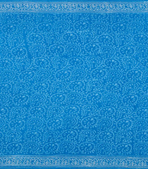 Sky Blue Printed Jaipur Cotton Saree With Floral Motifs-JC1799