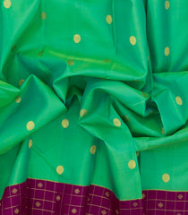 Aquamarine Handloom Korvai Kanchipuram Silk Saree With Buttas-KA14580