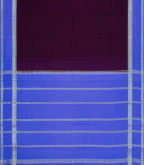 Dark Purple Woven Mysore Silk Saree With Contrast Zari Border-MS3619