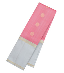 Light Peach Handloom Soft Silk Saree With Zari Buttas-SO4711