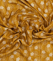 Mustard Printed Art Dola Silk Saree With Zari Border-BL5787