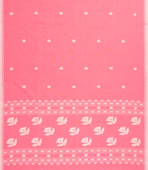 Peach Handloom Bengal Cotton Saree With Floral Buttas-BG1677