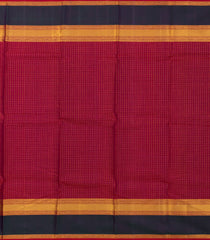 Magenta Handloom Kanchipuram Silk Saree With Zari Checks & Contrast Border-KA14018
