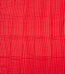Red Handloom Banarasi Silk Saree With Striped Border-BE1701