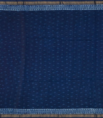 Indigo Printed Chanderi Cotton Saree With Floral Motifs-CC1780