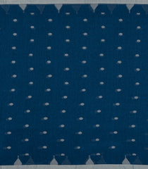 Navy Blue Woven Bengal Cotton Saree With Coin Motifs-BG1806