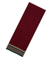 Maroon Woven Chirala Cotton Saree With Narayanapet Border-CR1494