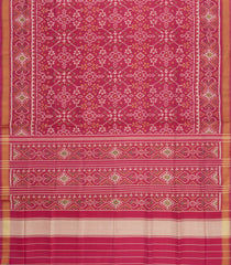 Chestnut Pink Handloom Rajkot Patola Ikat Silk Saree With Tie & Dye Motifs-IK0516