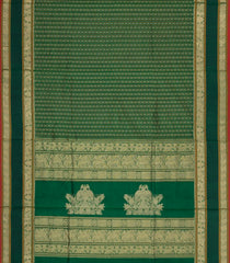 Green Handloom Silk Cotton Saree With Checks-SC4351