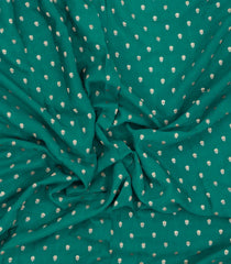 Aquamarine Handloom Banarasi Khaddi Georgette Silk Saree With Floral Motifs-BE1809