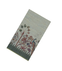 Shadow Green Printed Synthetic Linen Saree with Jhalar-BL5342
