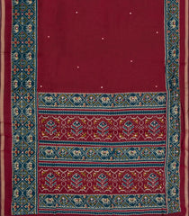 Maroon Printed Synthetic Viscose Dola Silk Saree With Mirror Work-SY0266