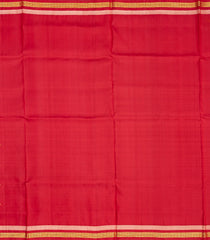 Red Handloom Kanchipuram Silk Saree With Square Buttas