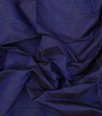 Dark Blue Handloom Silk Cotton Saree With Zari Checks-SC3927