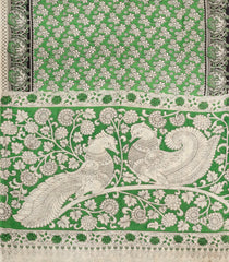 Green Printed Kalamkari Cotton Saree -KAL1241