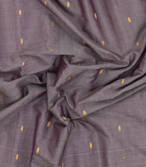 Grey Handloom Gadwal Silk Cotton Saree With Buttas-GA0420