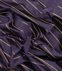 Lilac Handloom Silk Cotton Saree With Veldari Stripes-SC4042