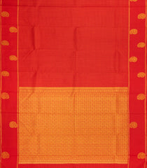 Red Handloom Kanchipuram Silk Saree With Zari Checks-KA15708