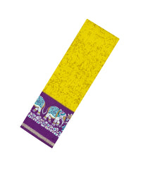 Yellow Printed Synthetic Dupion Saree With Contrast Border-SY0277