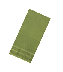Leafy Green Woven Tussar Silk Saree With Chevron Stripes-TU3335