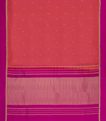 Peach Woven Pure Silk Saree With Buttas & Contrast Border-KA15622