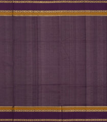 Dark Purple Handloom Silk Cotton Saree With Checks-SC4373