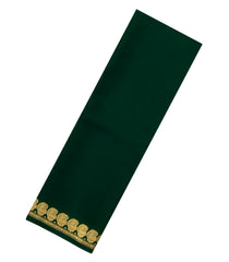 Bottle Green Woven Mysore Silk Saree With Mango Border-MS3374