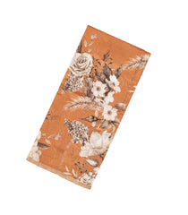 Rust Handloom Tussar Saree With Printed Floral Motifs-TU3054
