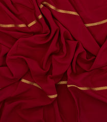 Crimson Woven Mysore Silk Saree With Pure Zari Stripes -MS3271