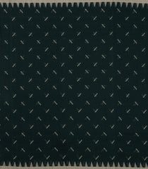 Black Handloom Bengal Cotton Saree With Chevron Buttas-BG1580