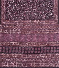 Burgundy Printed Jaipur Cotton Saree With Floral Motifs-JC1811