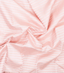 Baby Pink Handloom Korvai Kanchipuram Silk Saree With Stripes & Lord Ram Border-KA16692