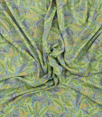Light Green Printed Crepe Silk Saree With Floral Motifs-PS0905
