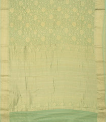 Cardamom Green Mysore Crepe Silk Saree With Floral Vine Motifs-MS3096