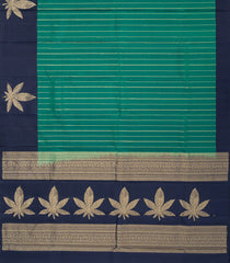 Sea Green Handloom Soft Silk Saree With Zari Stripes-SO4003