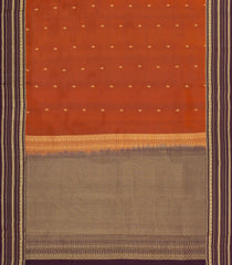 Rust Handloom Soft Silk Saree With Buttas-SO4672