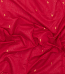 Red Handloom Maheswari Silk Cotton Saree With Buttas & Zari Border-SC4890