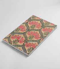 Beige 9 X 6 Inch Bagru Dabu Block Printed 96 Page Handmade Notebook-ACS1001
