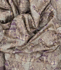 Lilac Woven Art Dola Silk Saree With Brocade & Printed Motifs-BL4219