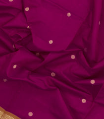 Magenta Handloom Silk Cotton Saree With Kamalam Buttas & Contrast Border-SC3997