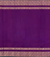 Cyan Handloom Kanchipuram Silk Saree With Buttas & Stripes-KA15088