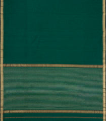 Dark Green Handloom Maheswari Silk Cotton Saree With Zari Border-SC4838